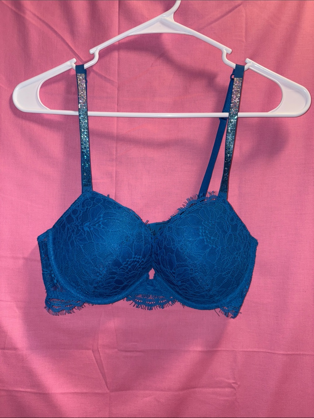 Victoria's Secret  Lace Balconette Bra with Shimmer Straps